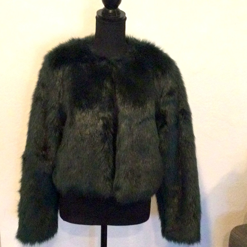 Forever 21 Green Faux Fur Jacket